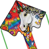 Cerf-Volant 46" - Easy Flyer Kite Large - Licorne et Fleurs - La Ribouldingue