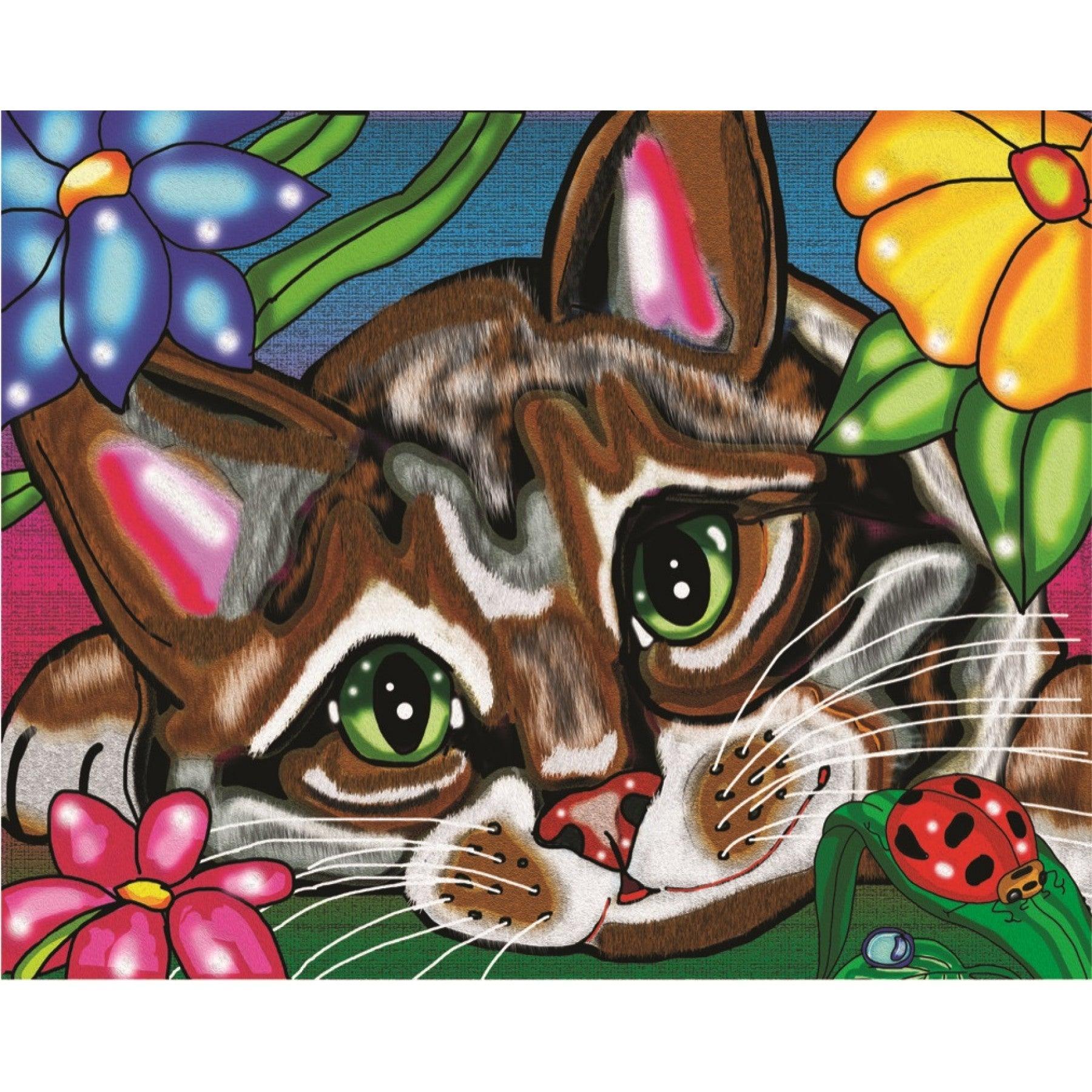 Chat dans les fleurs - La Ribouldingue