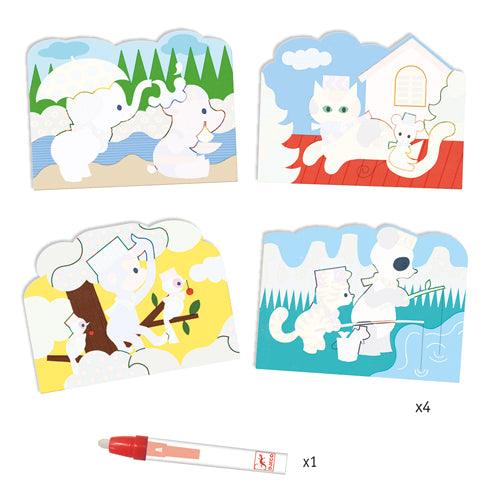 Coloriages magiques - Caché dehors - La Ribouldingue