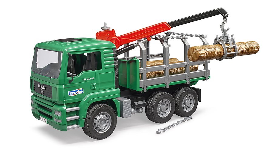 Timber Truck w/ Loading Crane and 3 Trunks
