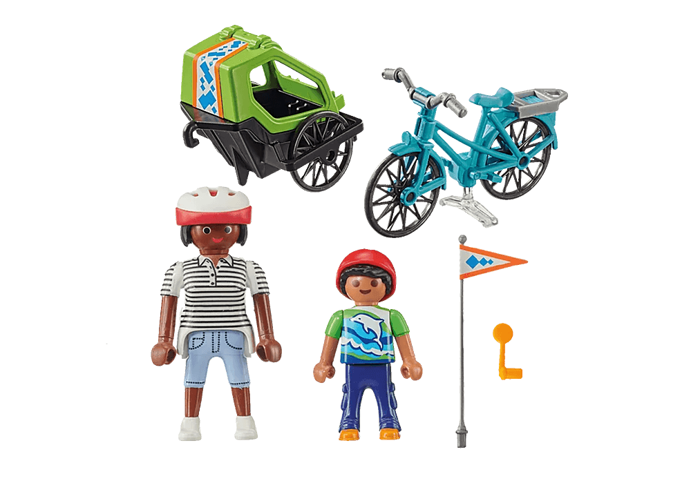 Cyclistes maman et enfant - La Ribouldingue