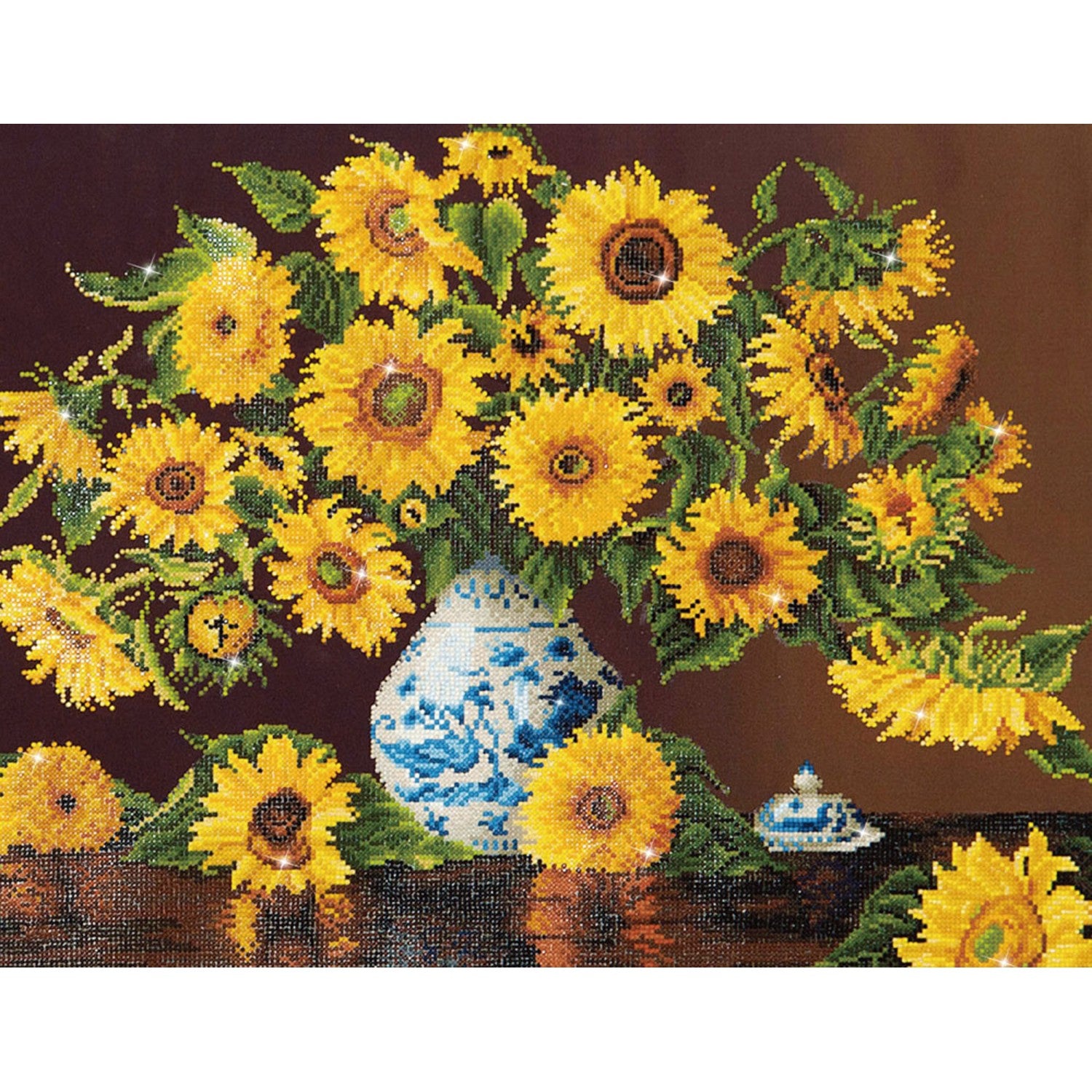 Sunflowers in a China Vase - Avancé