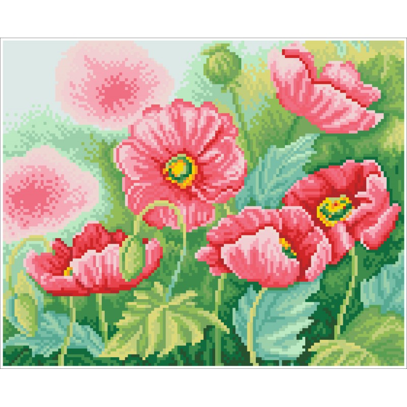 Watercolour Poppies - Intermédiaire Carré