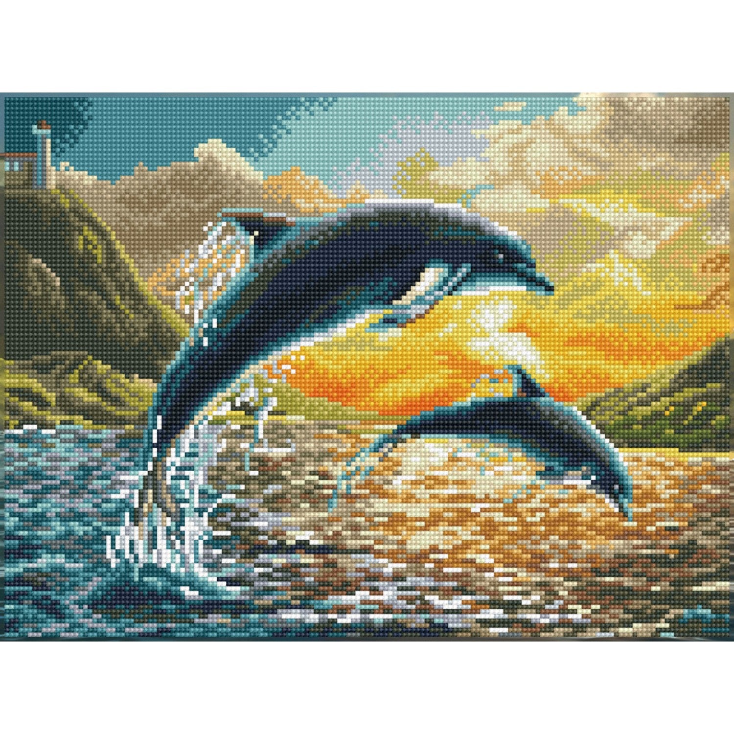 Dolphin Sunset - Intermédiaire Carré