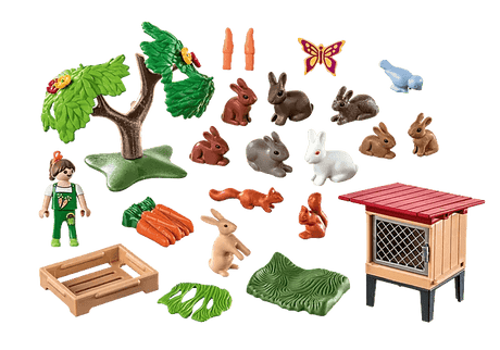 Enfant avec enclos et lapins - La Ribouldingue