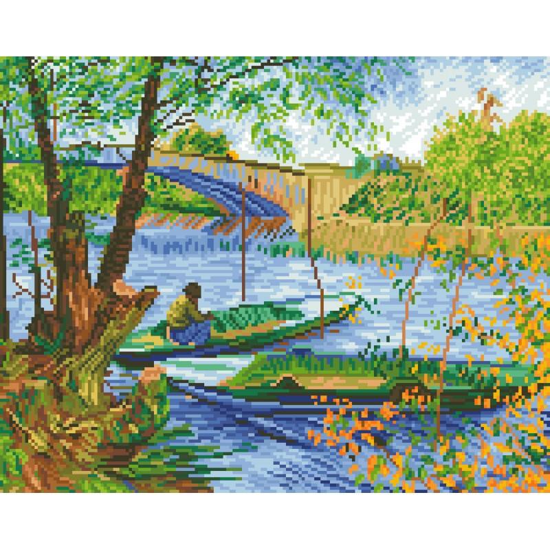 Fishing in Spring - Van Gogh - Intermédiaire - La Ribouldingue