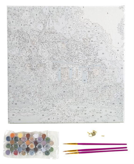 Foxglove Cottage - Kinkade - Peinture à numéros - La Ribouldingue