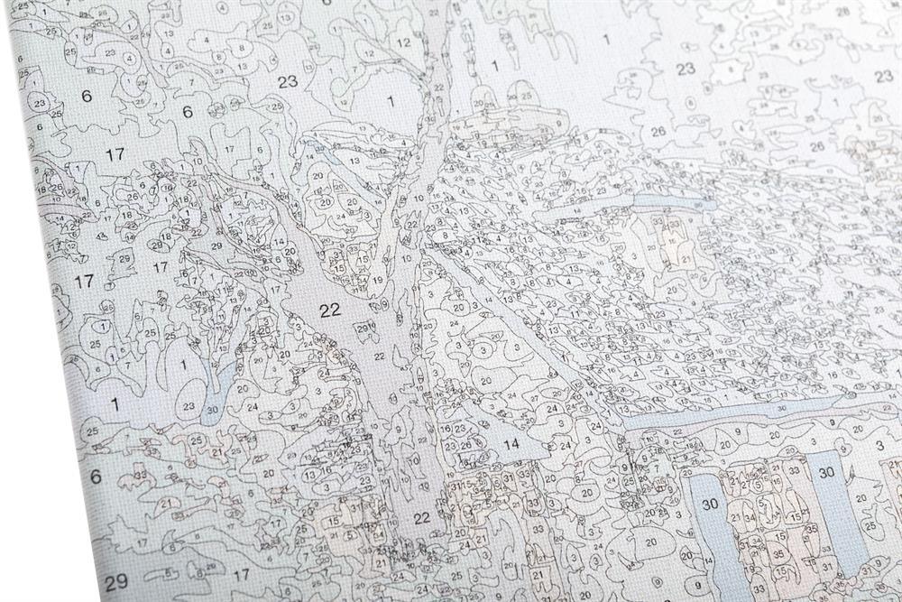 Foxglove Cottage - Kinkade - Peinture à numéros - La Ribouldingue