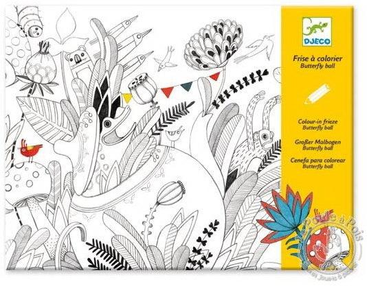 Frise à colorier - Butterfly ball - La Ribouldingue