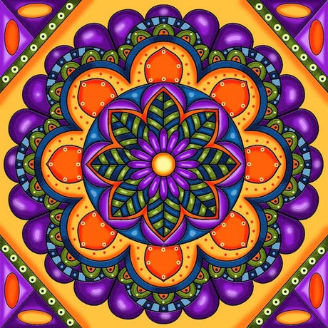 Mandala violet 30 x 30 cm - La Ribouldingue
