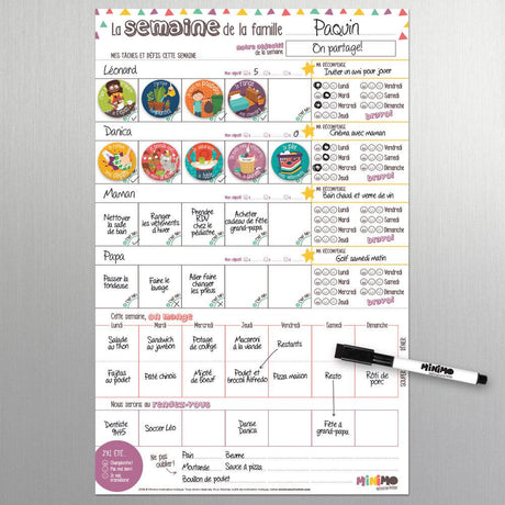 Organisateur familial - Une semaine à la fois - Vertical - La Ribouldingue