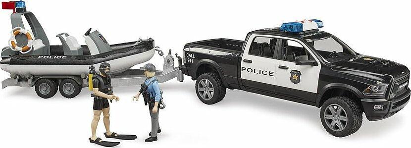 Pick-up de police RAM 2500 avec module L + S remorque bateau policière et plongeur - La Ribouldingue