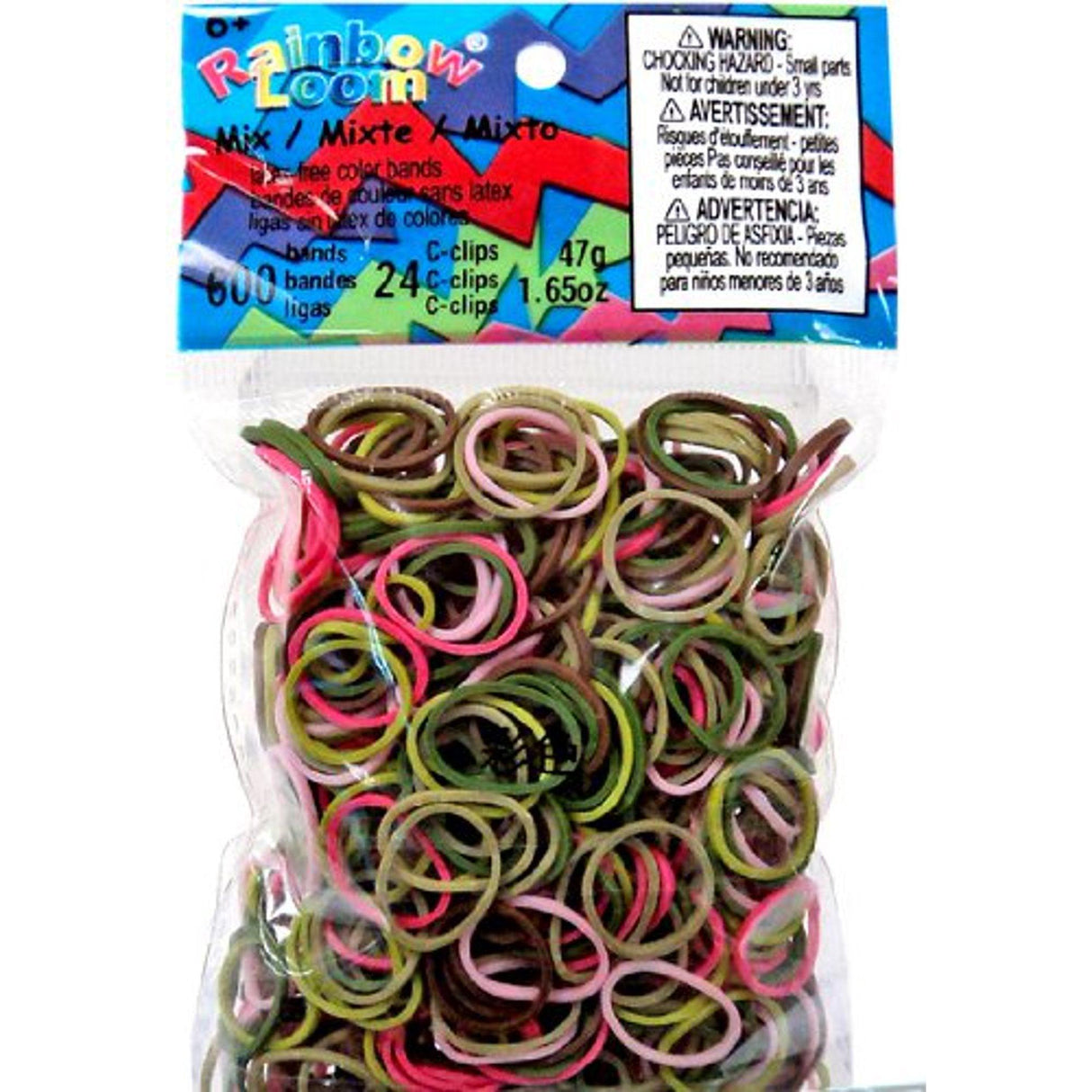 Rainbow Loom - Élastiques Rose camouflage - La Ribouldingue