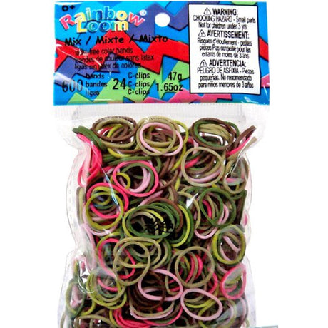 Rainbow Loom - Élastiques Rose camouflage - La Ribouldingue