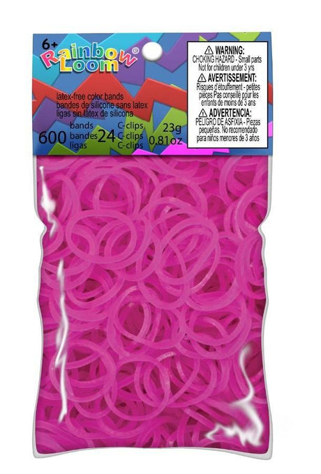 Rainbow Loom - Élastiques Rose jelly - La Ribouldingue