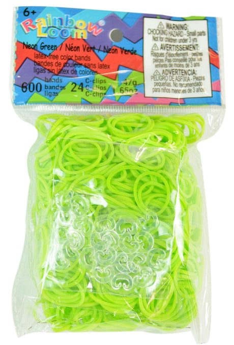 Rainbow Loom - Élastiques Vert néon - La Ribouldingue