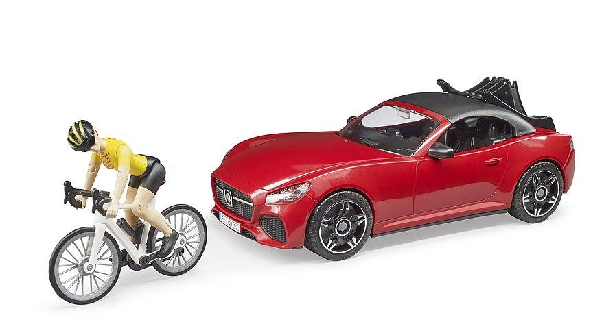 Roadster BRUDER avec vélo de route et cycliste - La Ribouldingue