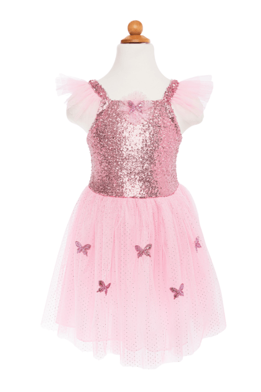 Robe de papillon sequin rose avec ailes - La Ribouldingue