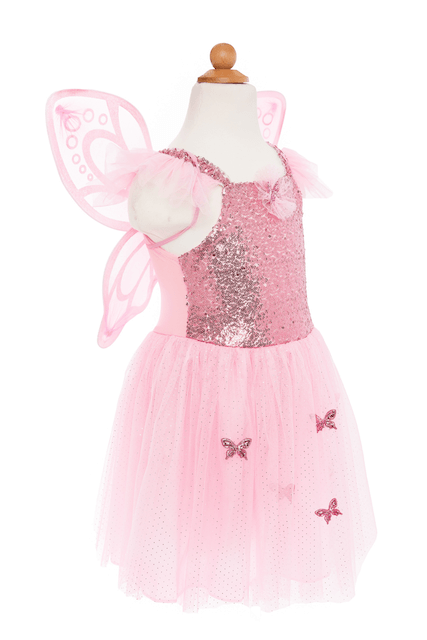 Robe de papillon sequin rose avec ailes - La Ribouldingue