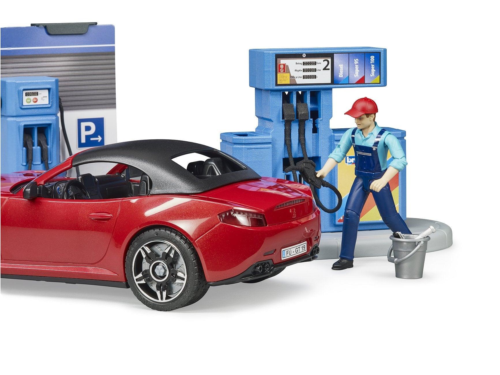 Station service Bworld avec véhicule et station de lavage - La Ribouldingue